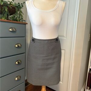 ANN TAYLOR PENCIL SKIRT, BLACK & WHITE, 10P